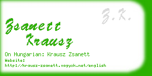 zsanett krausz business card